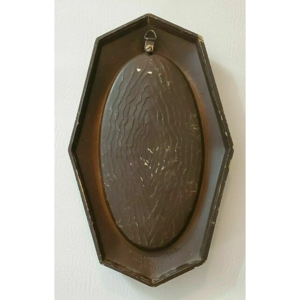 3 MCM Syroco Wall Hangings Vtg 1960s Mid Century Plaques Churn Grinder Bellows